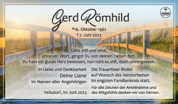 Traueranzeige von Gerd Römhild von Südthüringer Presse