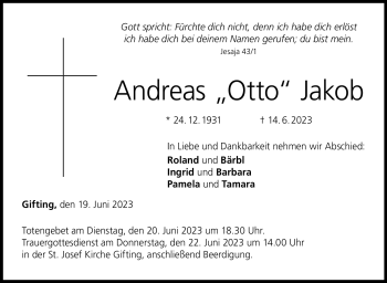 Traueranzeige von Andreas Jakob von Neue Presse Coburg