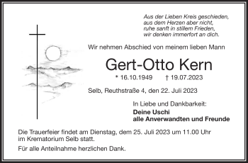 Traueranzeige von Gert-Otto Kern von Frankenpost