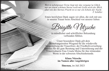 Traueranzeige von Brigitte Nitzsche von Südthüringer Presse