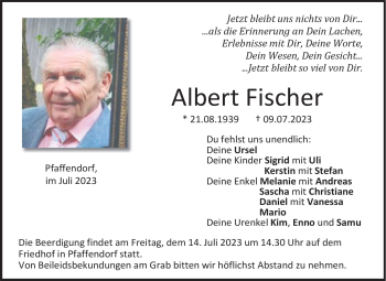 Traueranzeige von Albert Fischer von Neue Presse Coburg