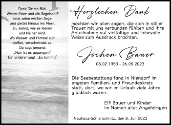Traueranzeige von Jochen Bauer von Neue Presse Coburg
