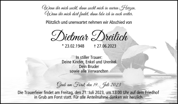 Traueranzeige von Dietmar Dreilich von Neue Presse Coburg