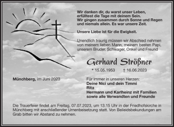 Traueranzeige von Gerhard Strößner von Frankenpost