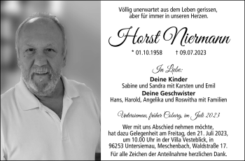 Traueranzeige von Horst Niermann von Neue Presse Coburg