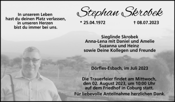 Traueranzeige von Stephan Skrobek von Neue Presse Coburg