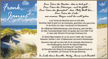 Traueranzeige von Frank Janus von Südthüringer Presse