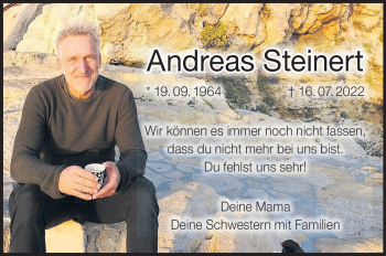 Traueranzeige von Andreas Steinert von Neue Presse Coburg