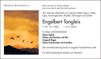 Traueranzeige von Engelbert Tangleis von Frankenpost