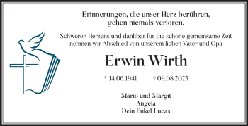 Traueranzeige von Erwin Wirth von Frankenpost
