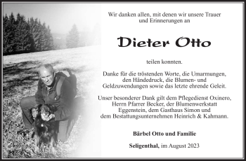 Traueranzeige von Dieter Otto von Südthüringer Presse