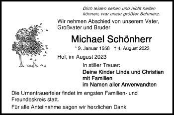 Traueranzeige von Michael Schönherr von Frankenpost