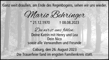 Traueranzeige von Mario Behringer von Neue Presse Coburg