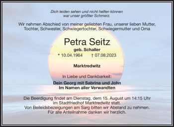 Traueranzeige von Petra Seitz von Frankenpost