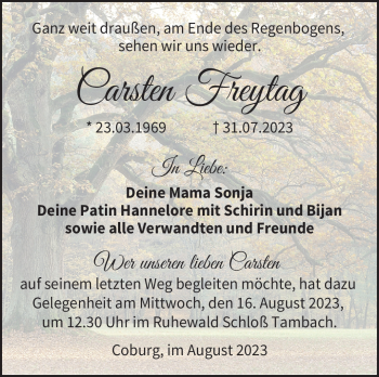 Traueranzeige von Carsten Freytag von Neue Presse Coburg