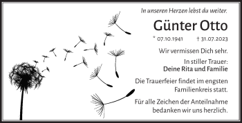 Traueranzeige von Günter Otto von Südthüringer Presse