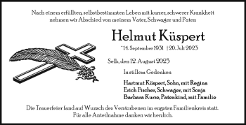 Traueranzeige von Helmut Küspert von Frankenpost