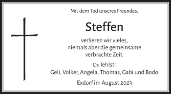 Traueranzeige von Steffen  von Südthüringer Presse