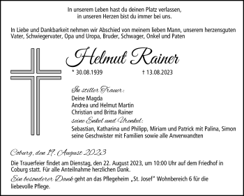 Traueranzeige von Helmut Rainer von Neue Presse Coburg