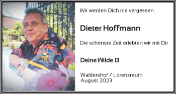 Traueranzeige von Dieter Hoffmann von Frankenpost