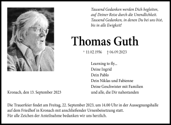 Traueranzeige von Thomas Guth von Neue Presse Coburg