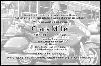 Traueranzeige von Charly Müller von Neue Presse Coburg