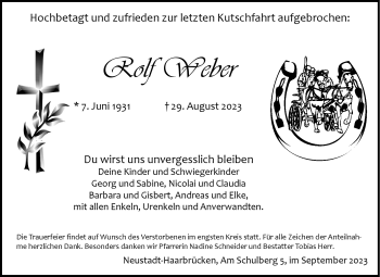 Traueranzeige von Rolf Weber von Neue Presse Coburg