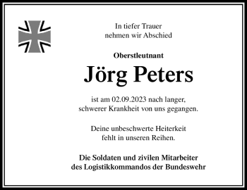 Traueranzeige von Jörg Peters von Südthüringer Presse