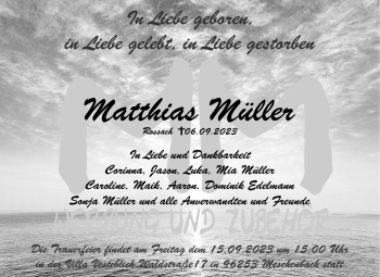 Traueranzeige von Matthias Müller von Neue Presse Coburg