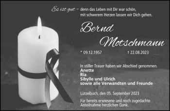 Traueranzeige von Bernd Motschmann von Neue Presse Coburg