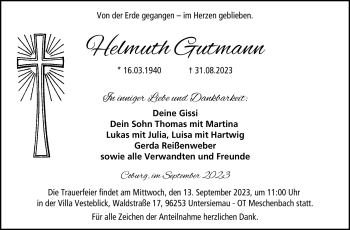Traueranzeige von Helmuth Gutmann von Neue Presse Coburg