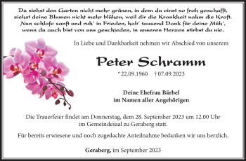 Traueranzeige von Peter Schramm von Südthüringer Presse