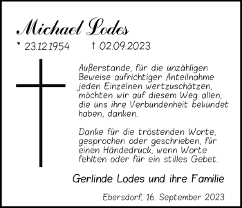 Traueranzeige von Michael Lodes von Neue Presse Coburg