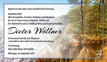 Traueranzeige von Dieter Wöllner von Südthüringer Presse