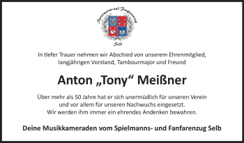 Traueranzeige von Anton Meißner von Frankenpost