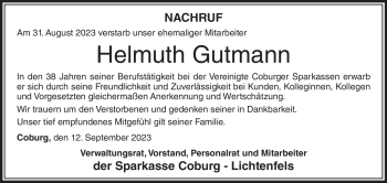 Traueranzeige von Helmuth Gutmann von Neue Presse Coburg