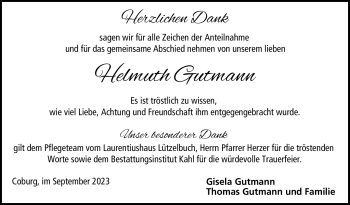 Traueranzeige von Helmuth Gutmann von Neue Presse Coburg