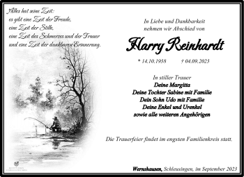 Traueranzeige von Harry Reinhardt von Südthüringer Presse