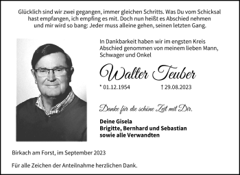 Traueranzeige von Walter Teuber von Neue Presse Coburg