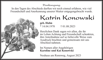 Traueranzeige von Katrin Konowski von Südthüringer Presse