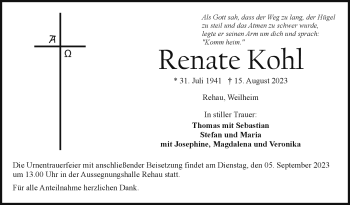 Traueranzeige von -rebate Kohl von Frankenpost