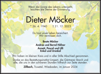 Traueranzeige von Dieter Möcker von 80048