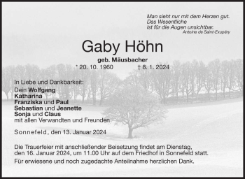 Traueranzeige von Gaby Höhn von 80048