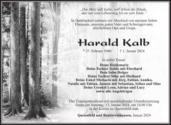 Traueranzeige von Harald Kalb von 80048