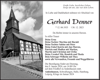 Traueranzeige von Gerhard Denner von 80048