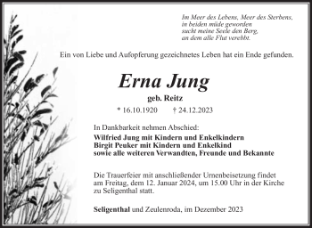 Traueranzeige von Erna Jung von 80048