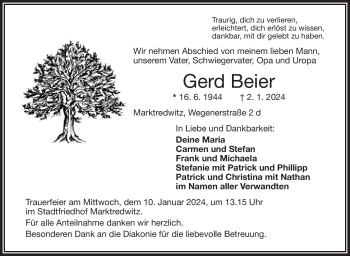 Traueranzeige von Gerd Beier von 80048