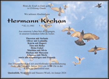 Traueranzeige von Hermann Krehan von 80048