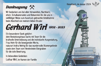 Traueranzeige von Gerhard Wirl von 80048