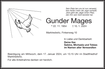 Traueranzeige von Gunder Mages von 80048